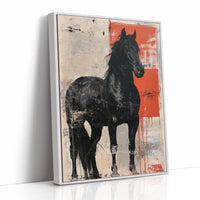 Black Stallion, Red Canvas