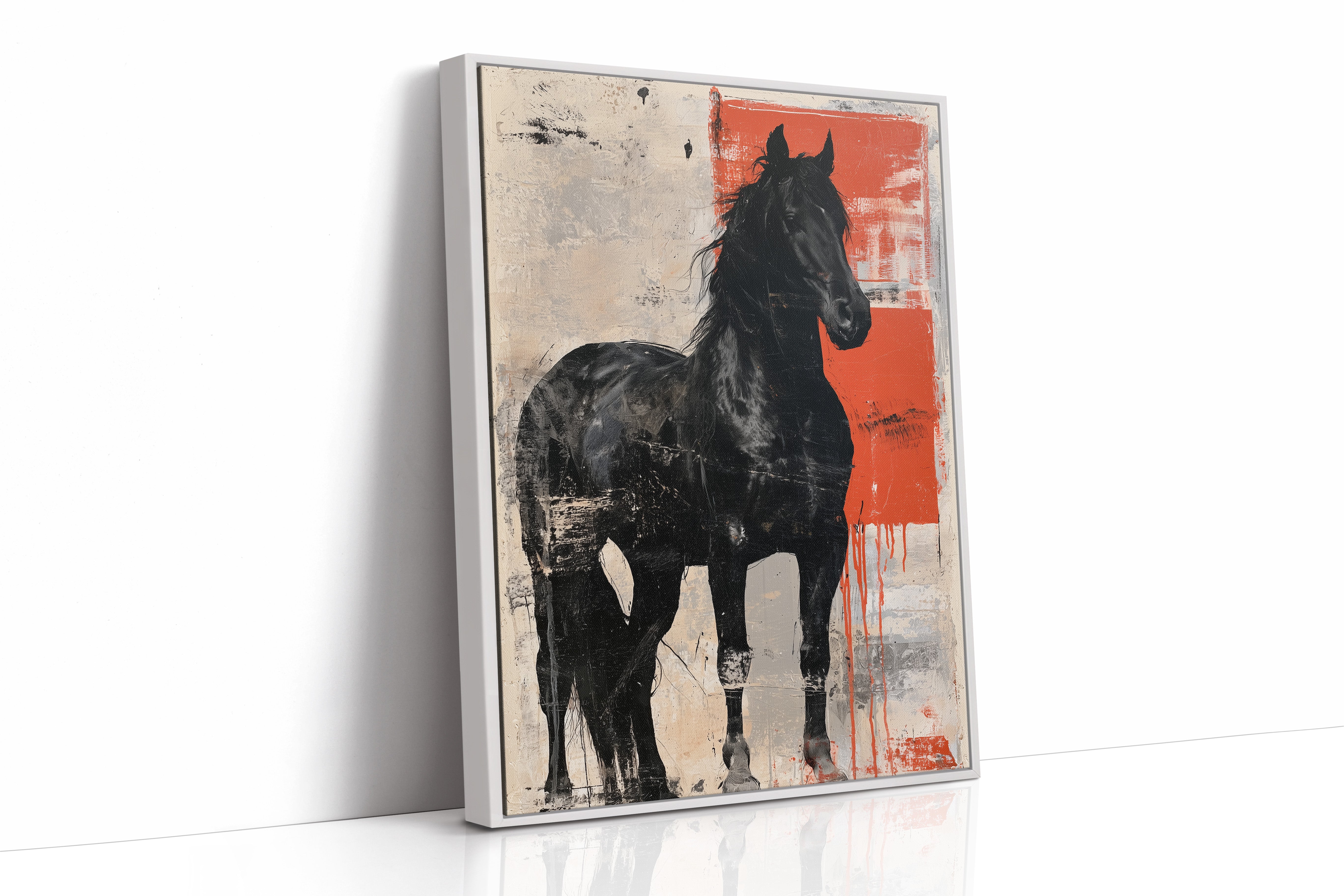 Black Stallion, Red Canvas
