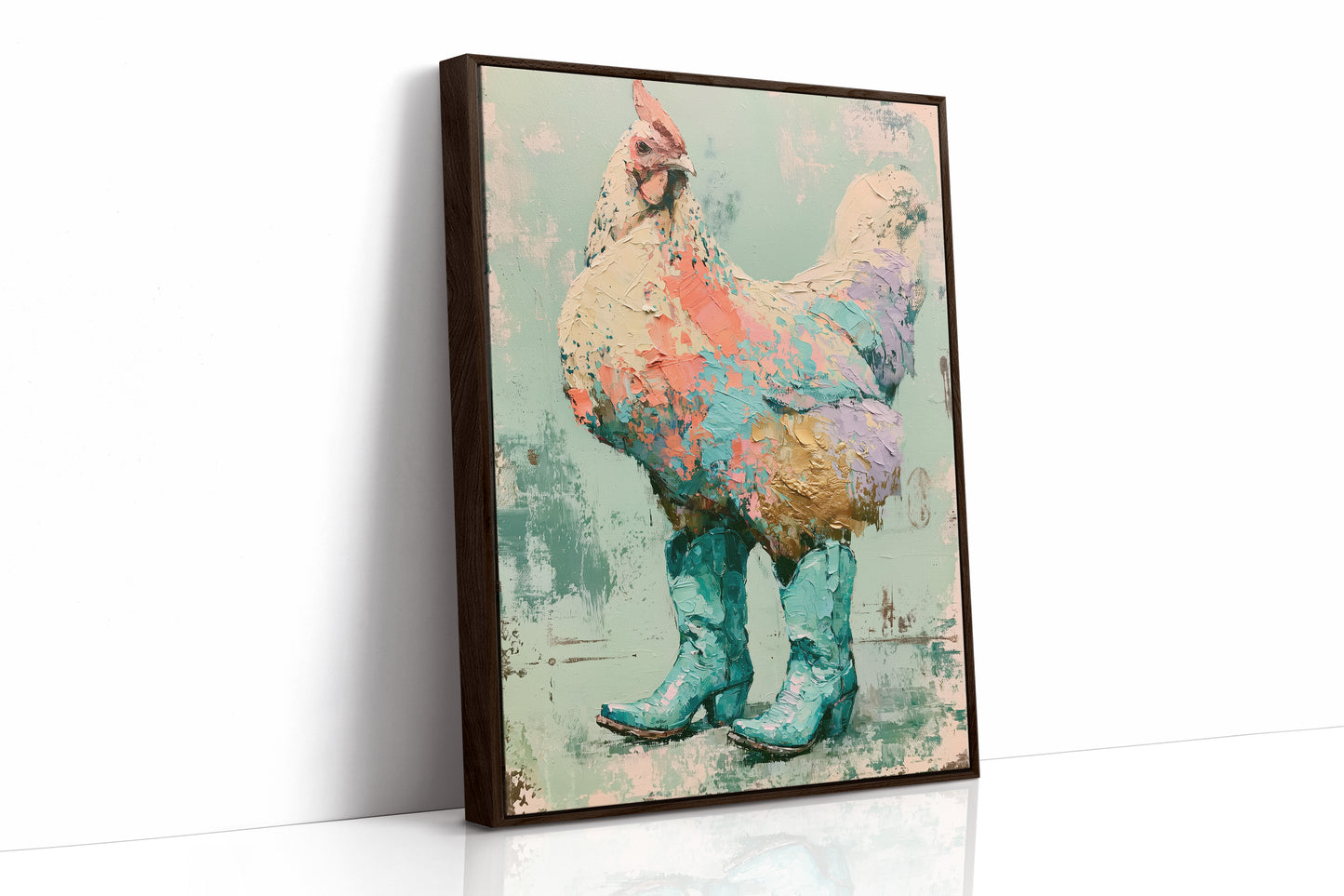 Gilded Feathers: The Rooster's Turquoise Strut