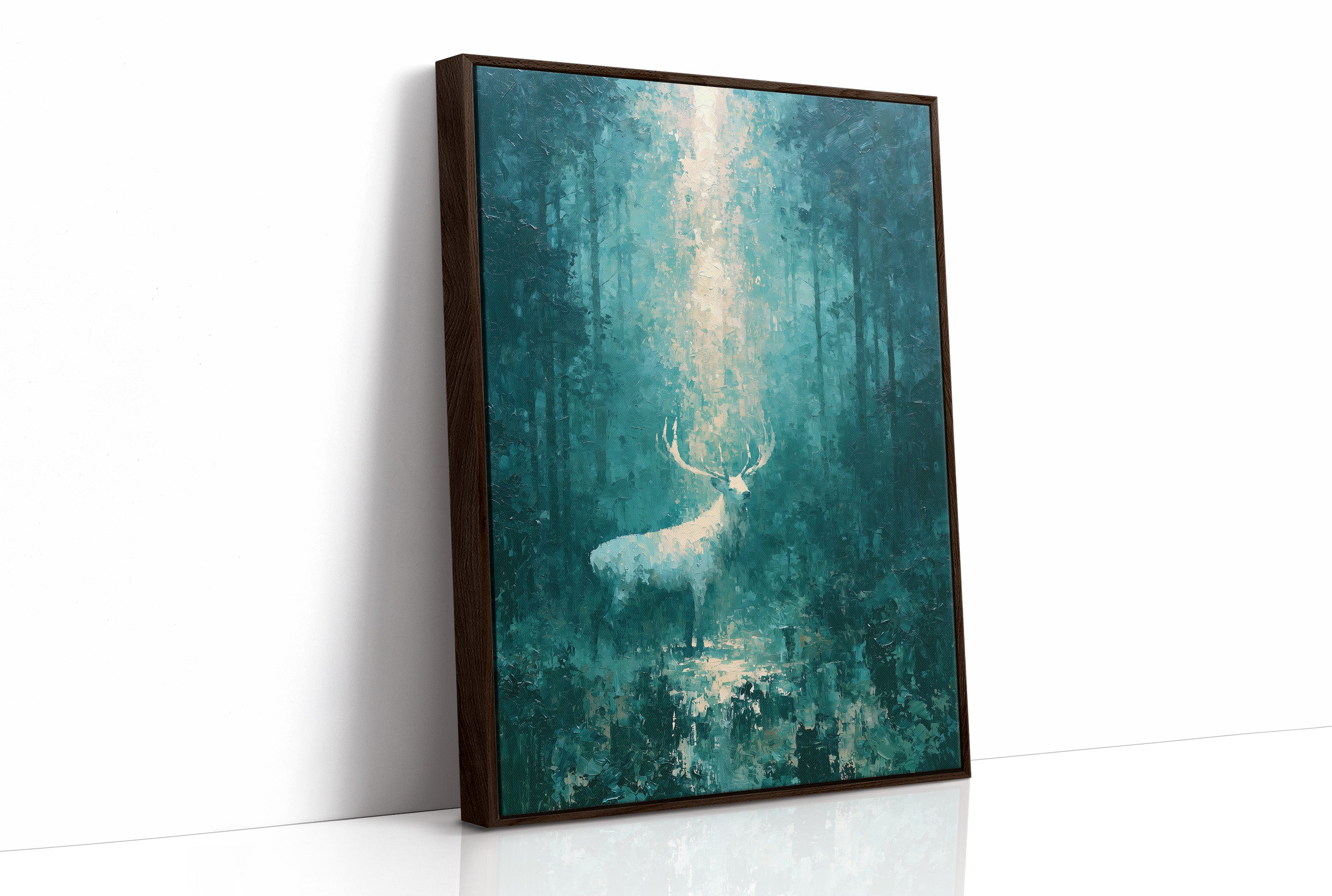 White Stag in the Emerald Glow