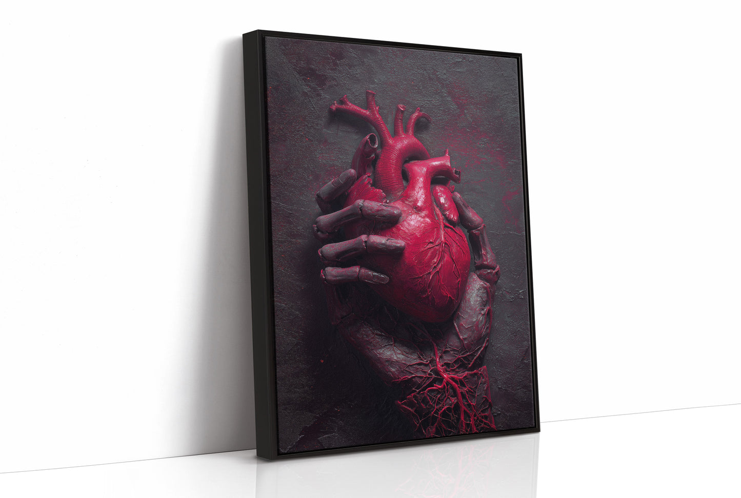 Crimson Pulse Beneath Stone Fingers
