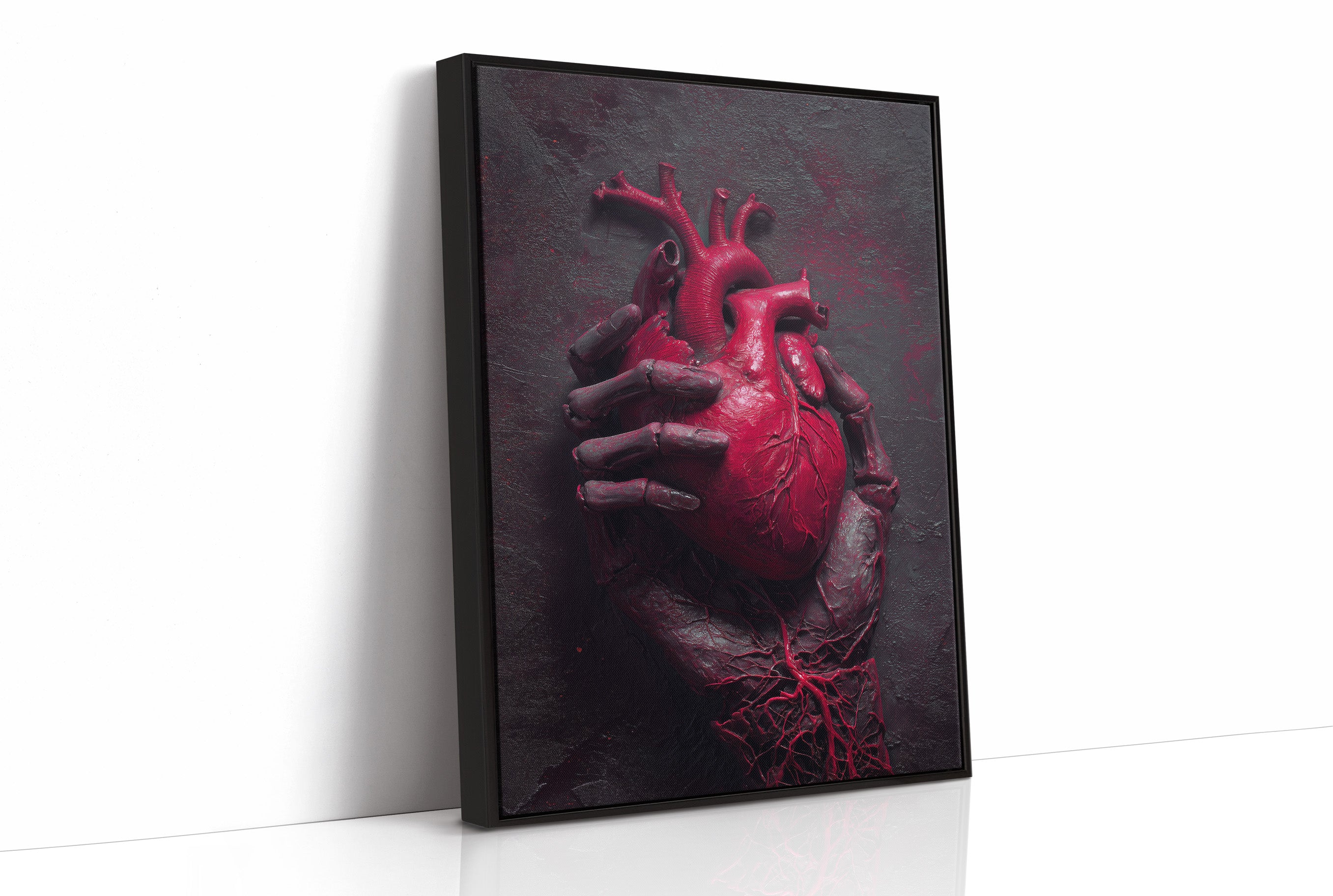 Crimson Pulse Beneath Stone Fingers