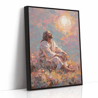 Sunlit Prayer On Hillside Canvas