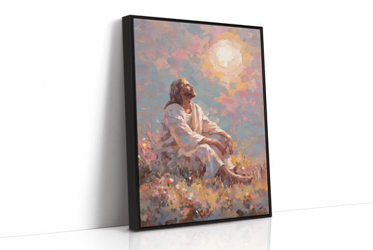 Sunlit Prayer On Hillside Canvas
