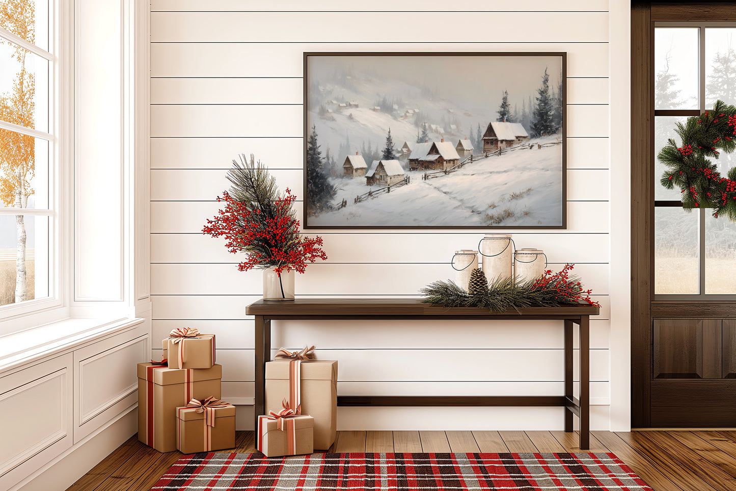 Snow Blankets Our Mountain Village Path