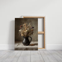Dried Blooms In Earthen Pitcher