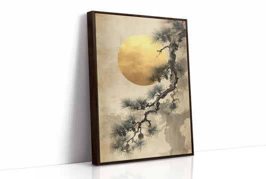 Pine Branches Dance With Golden Moon