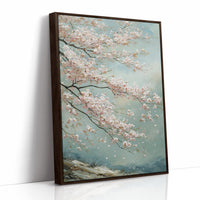 Cherry Blossoms Dance Against Turquoise