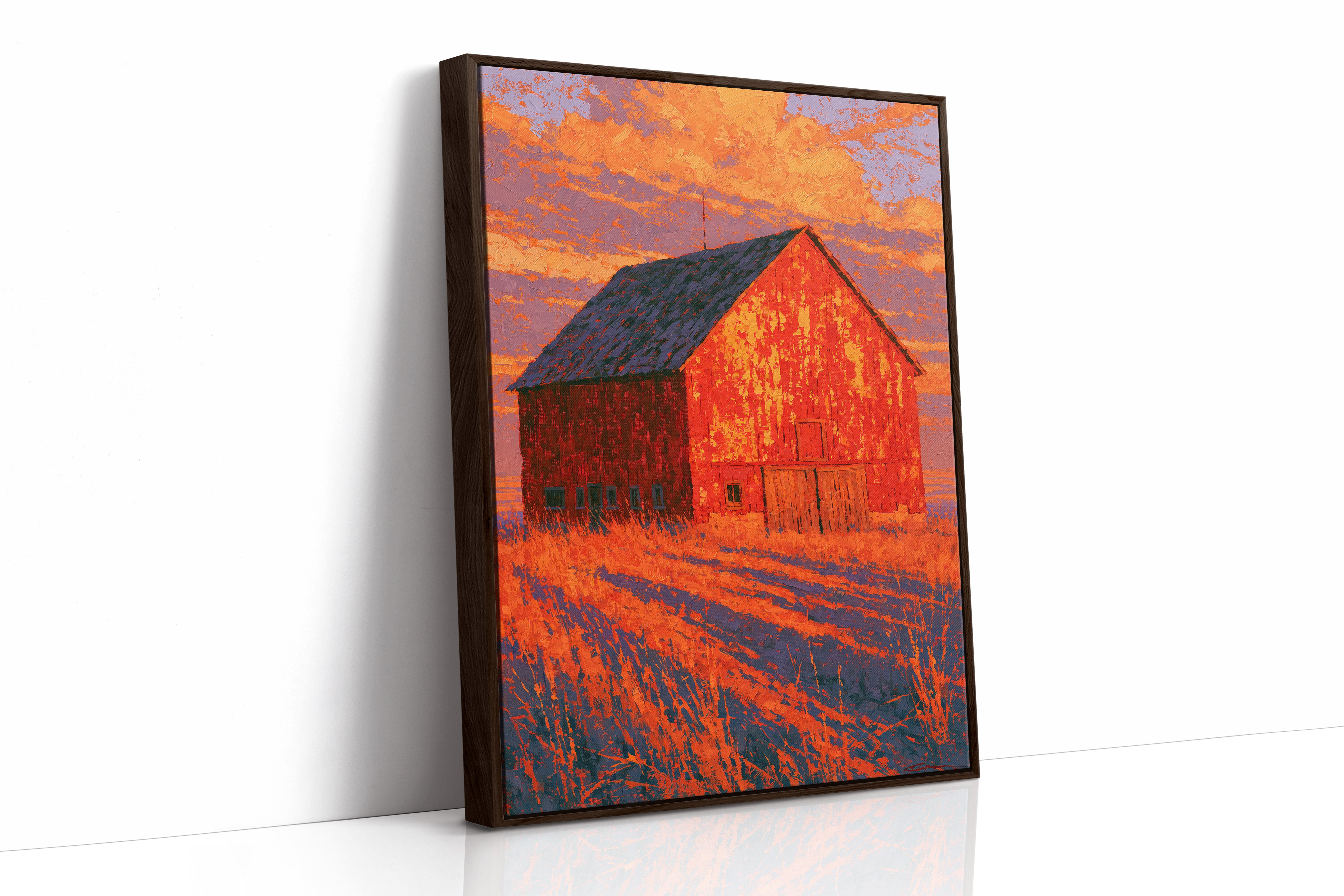 Barn Ablaze in Sunset Fire