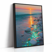 Turquoise Stones Catch Sunset's Fire