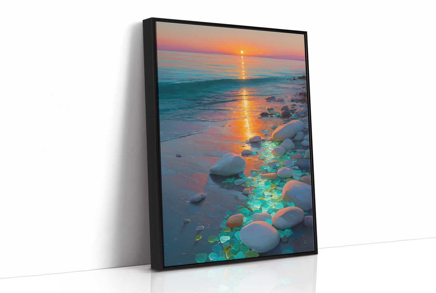 Turquoise Stones Catch Sunset's Fire