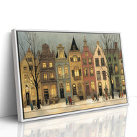 Twilight Gathering Along Cobbled Streets