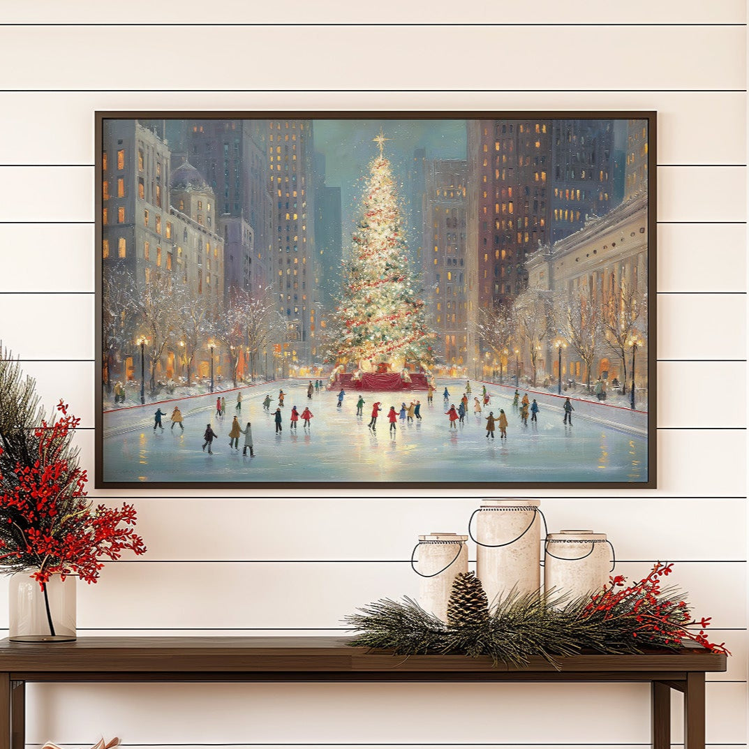 Winter Skaters Circle Manhattan's Heart