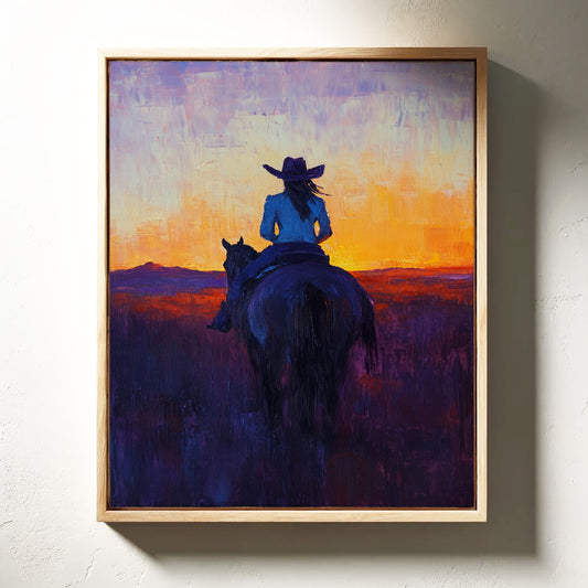 Cowgirl at Sunset Ride