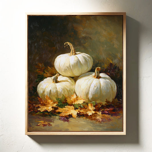 White Pumpkins Dance With Autumn