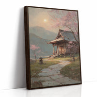 Cherry Blossoms Guard Ancient Temple Path