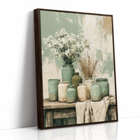 Sage Jars and Baby's Breath