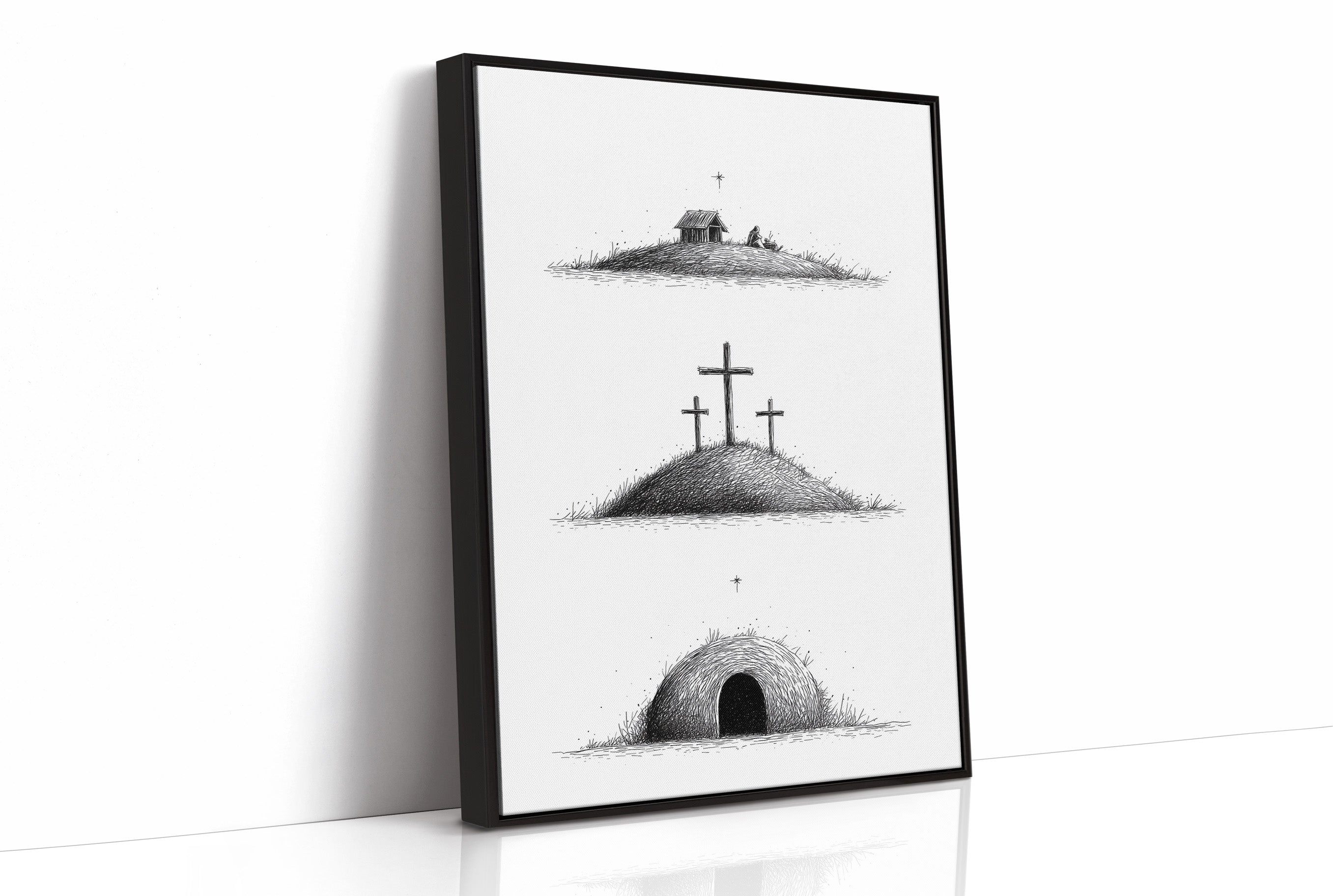 Nativity Told In Three Hills