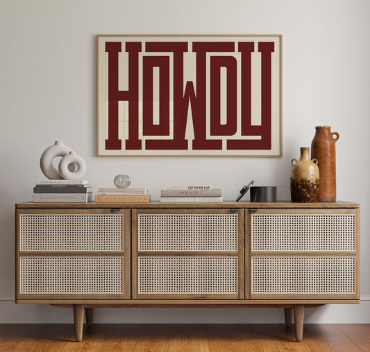Howdy Maze Style Western Welcome Art