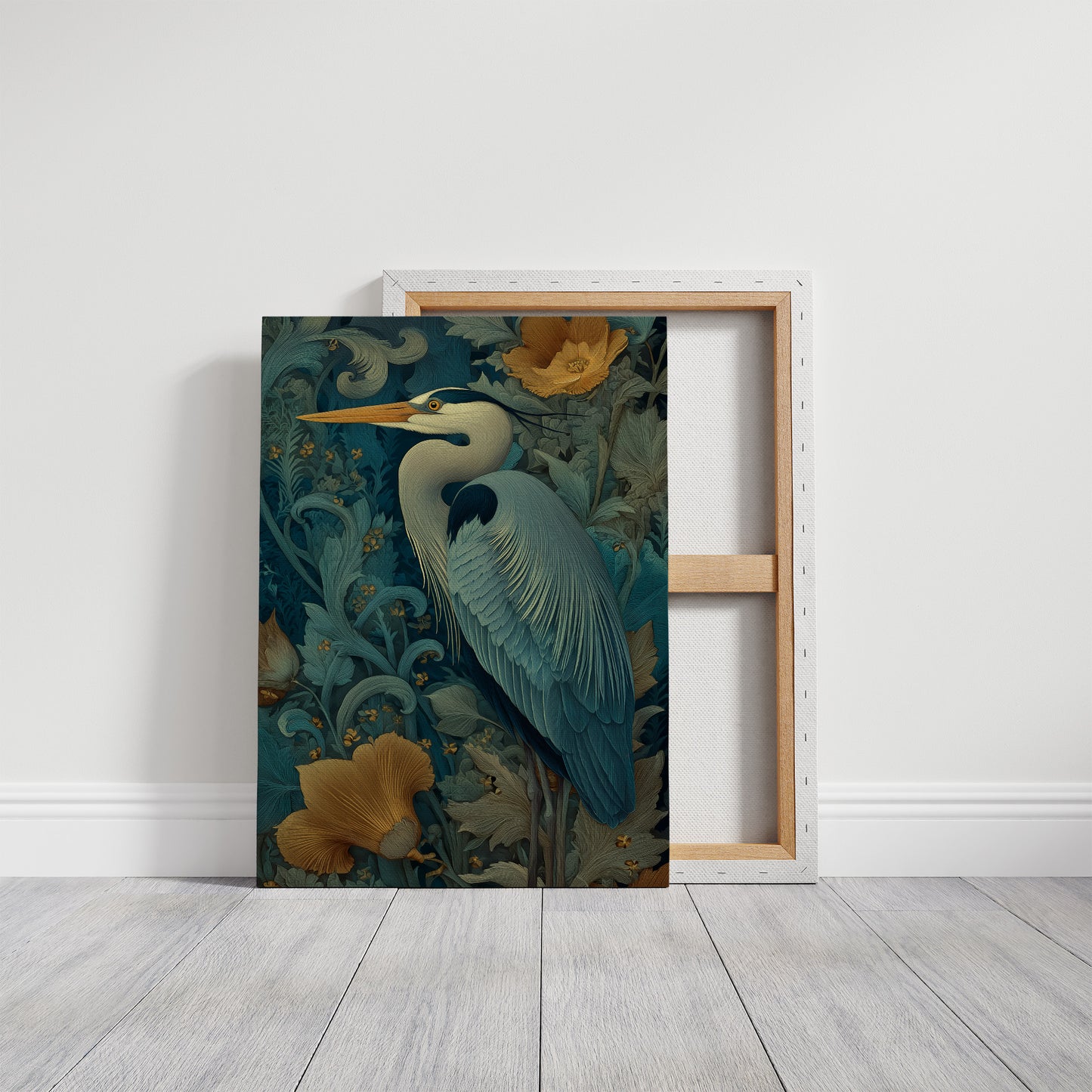 Heron Among Golden Poppies