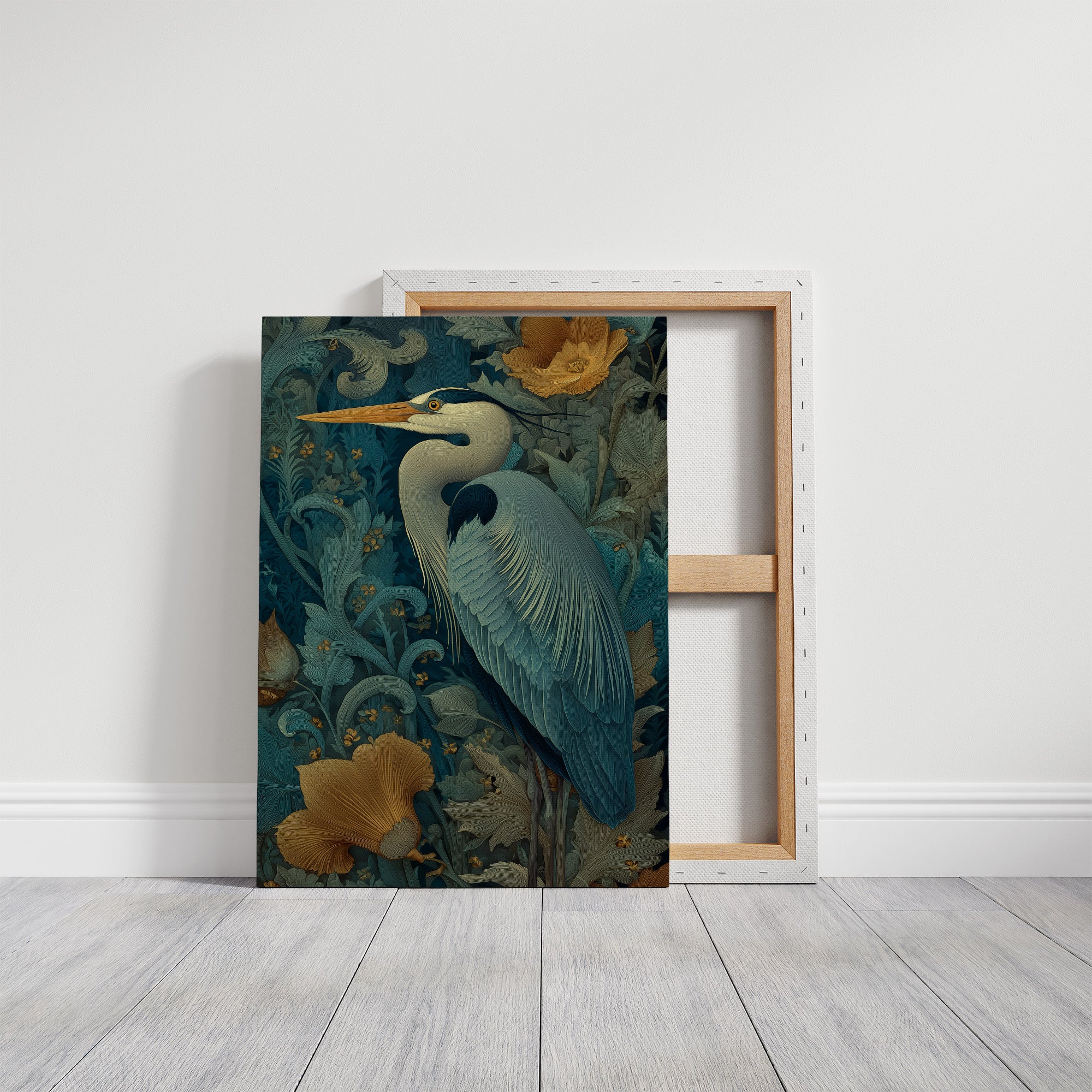 Heron Among Golden Poppies