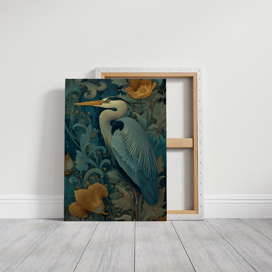 Heron Among Golden Poppies