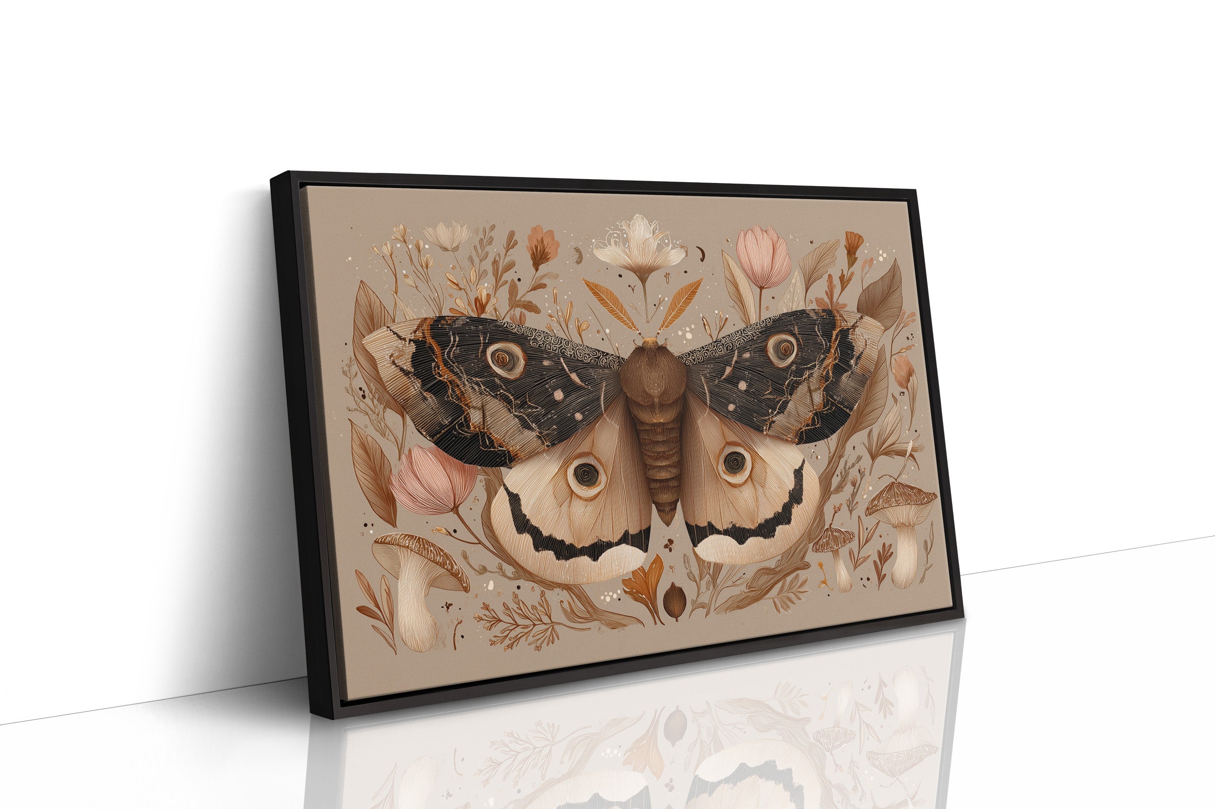 Botanical Moth Among Literary Treasures