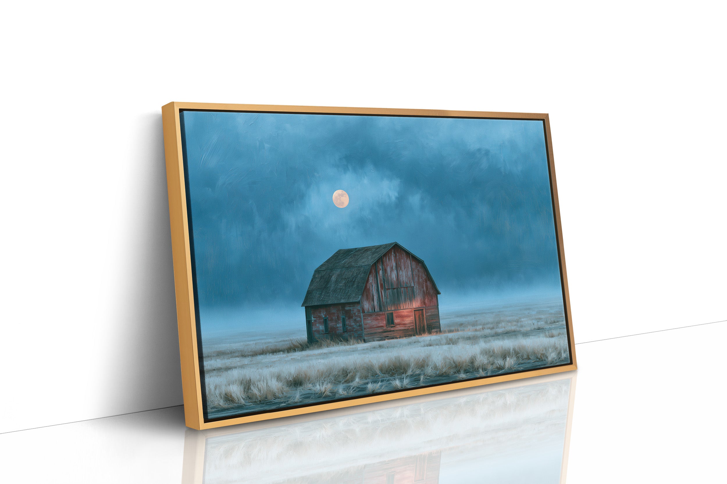 Frost Field Barn at Moonrise