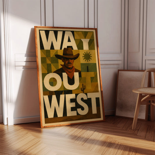 Way Out West Cowboy Poster