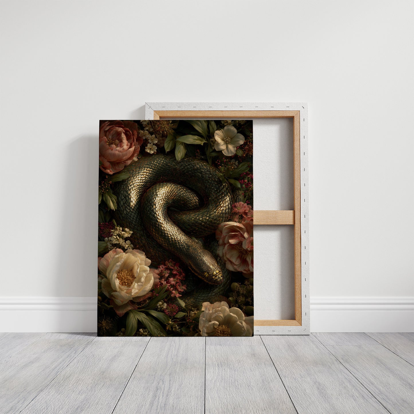 Serpent Among Blooming Peonies