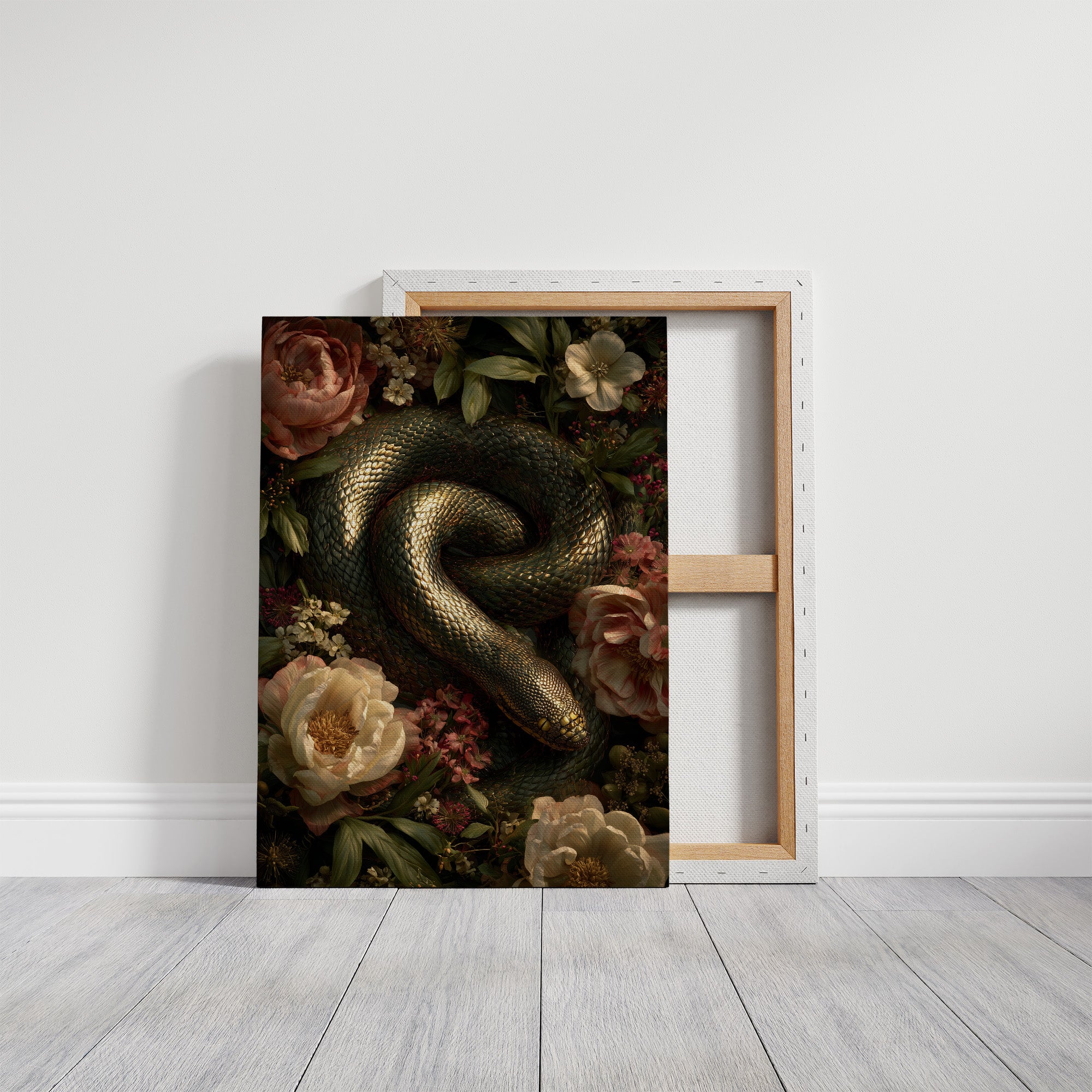 Serpent Among Blooming Peonies