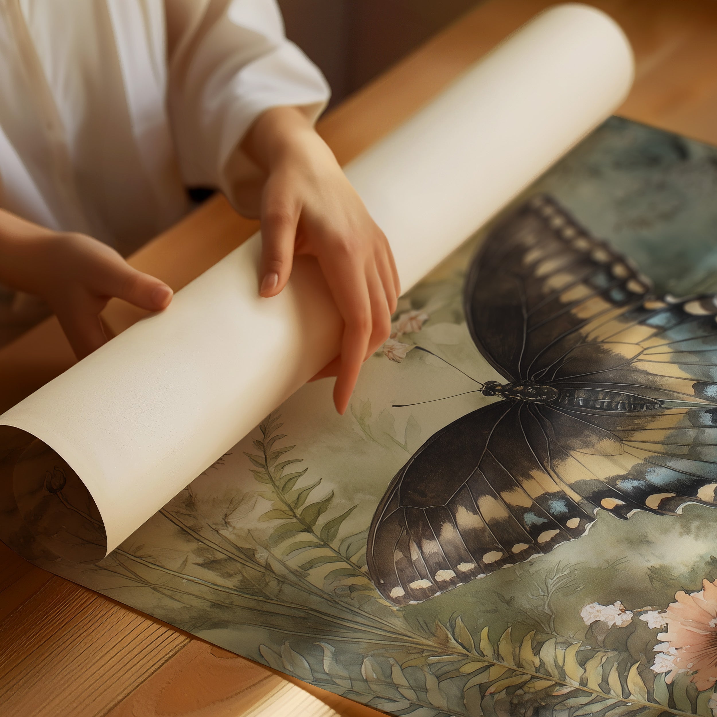 Midnight Wings Among Wild Blooms