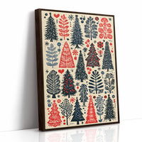 Scandinavian Winter: Linocut Forest
