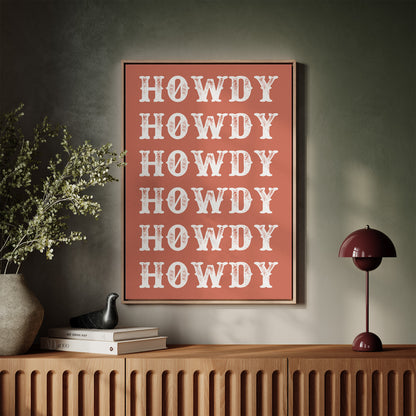 Howdy Western Typography Print – Rustic Country Wall Art