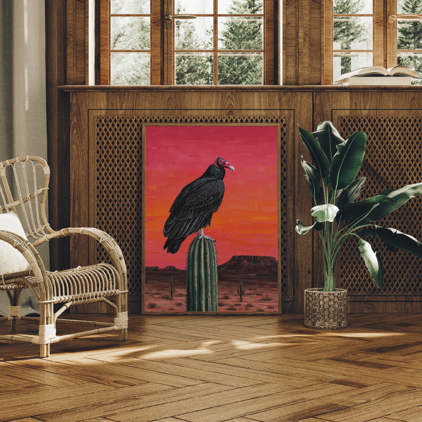 Vulture Waits While Sunset Burns