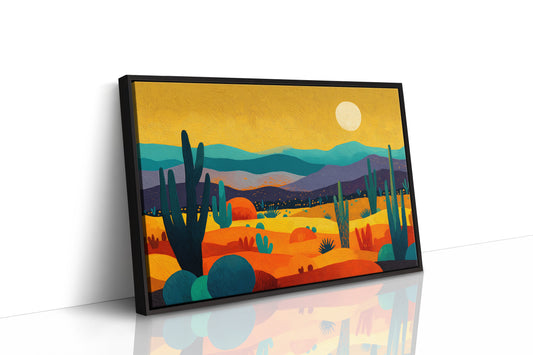 Saguaros Dance Under Golden Moons