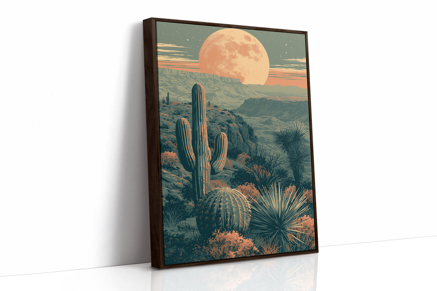 Coral Moon Over the Canyon