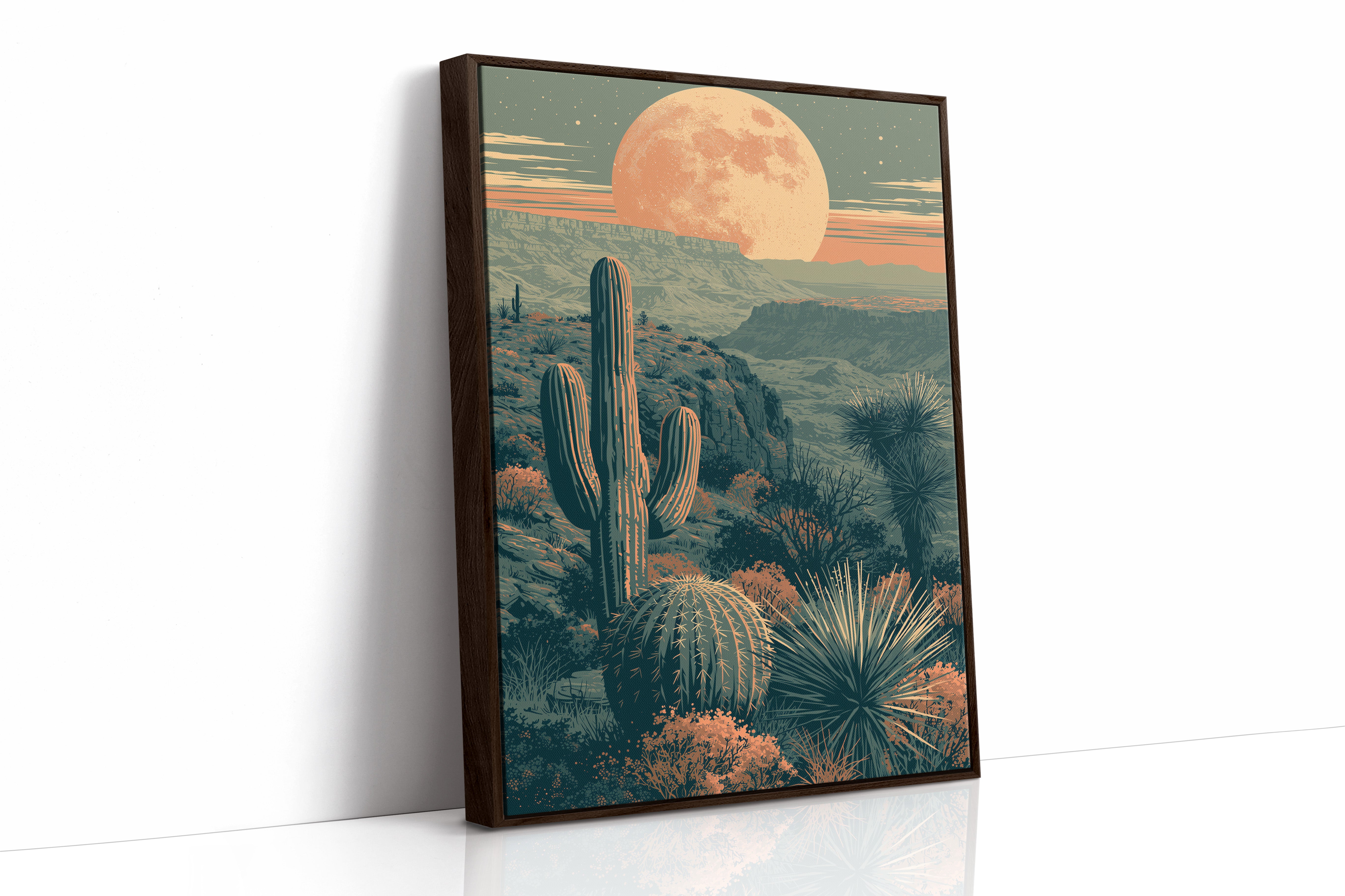 Coral Moon Over the Canyon