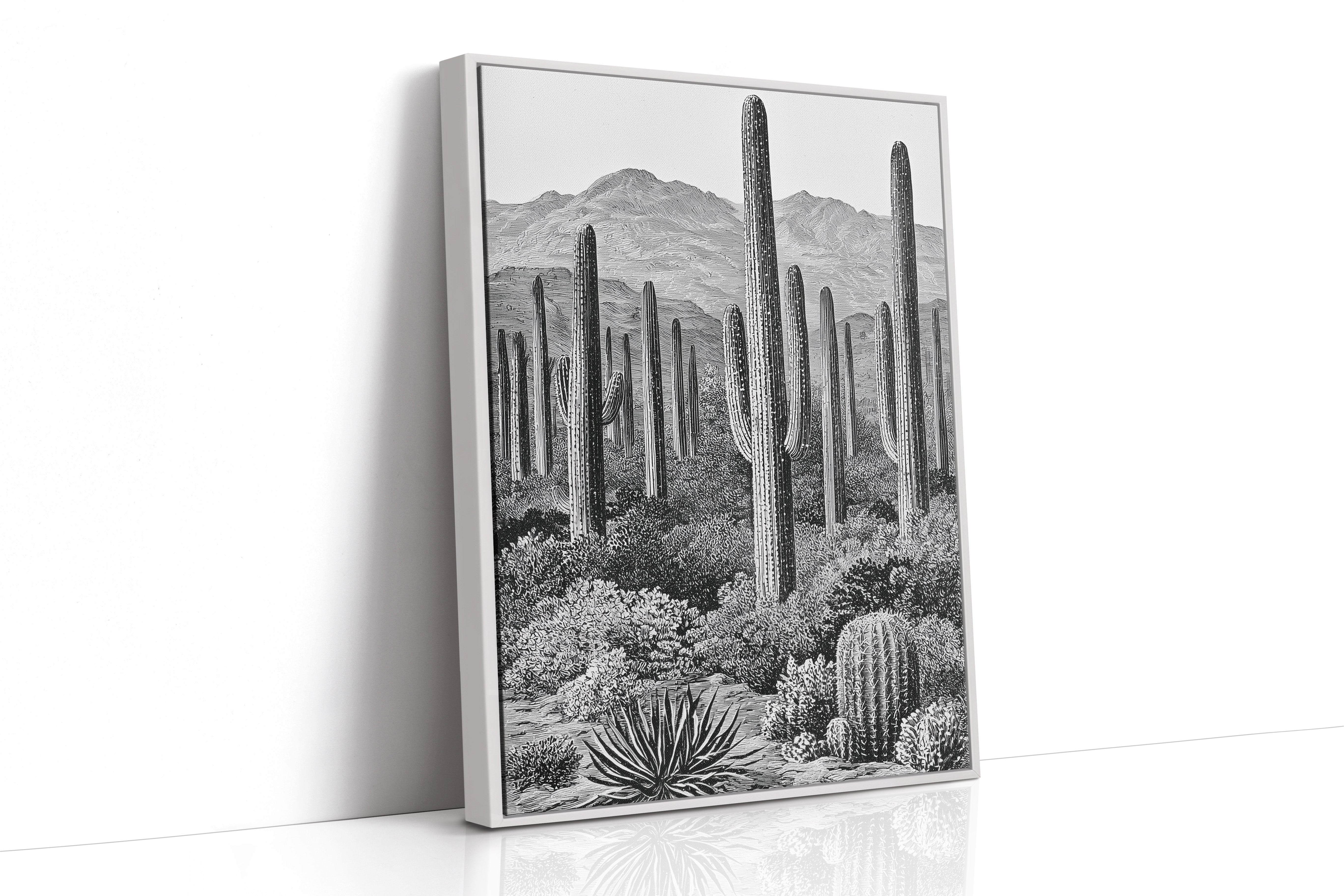 Saguaro Forest In Fine Line