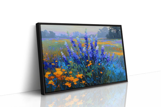 Delphiniums Dance With Golden Poppies