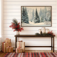 Snow Settles Among Northwoods Pineway