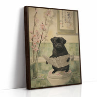 Pug's Morning News And Cherry Blossoms