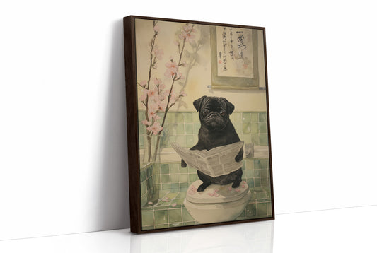 Pug's Morning News And Cherry Blossoms