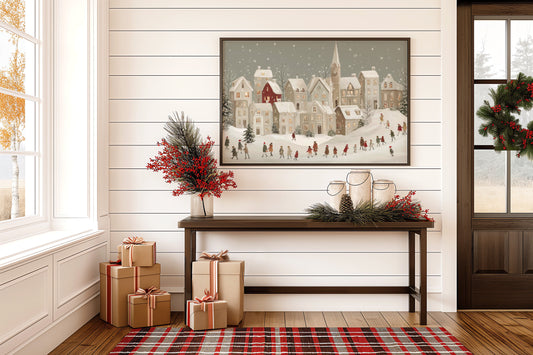 Snow Falls On Village Procession