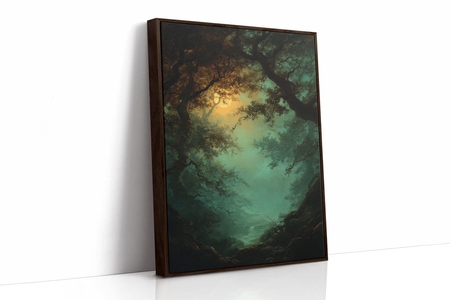 Moonlit Path Through Ancient Trees