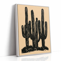 Saguaro Silhouettes At Dusk