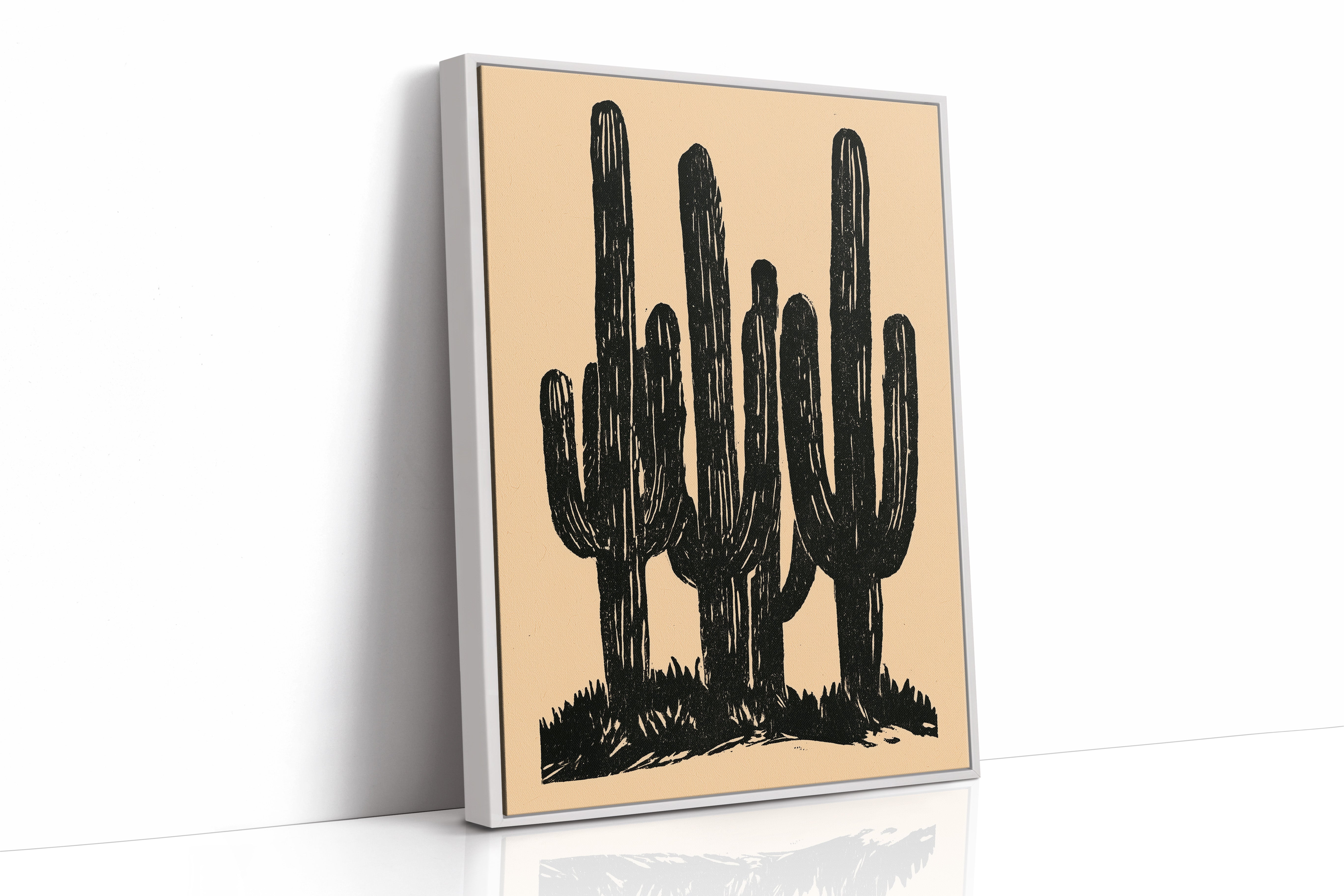 Saguaro Silhouettes At Dusk