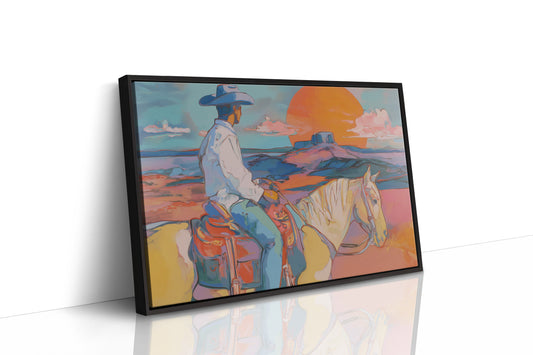 Sunset Paints A Cowboy's Trail