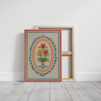 Tulip Trio in Cross-Stitch Medallion