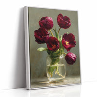 Still Life With Burgundy Tulips